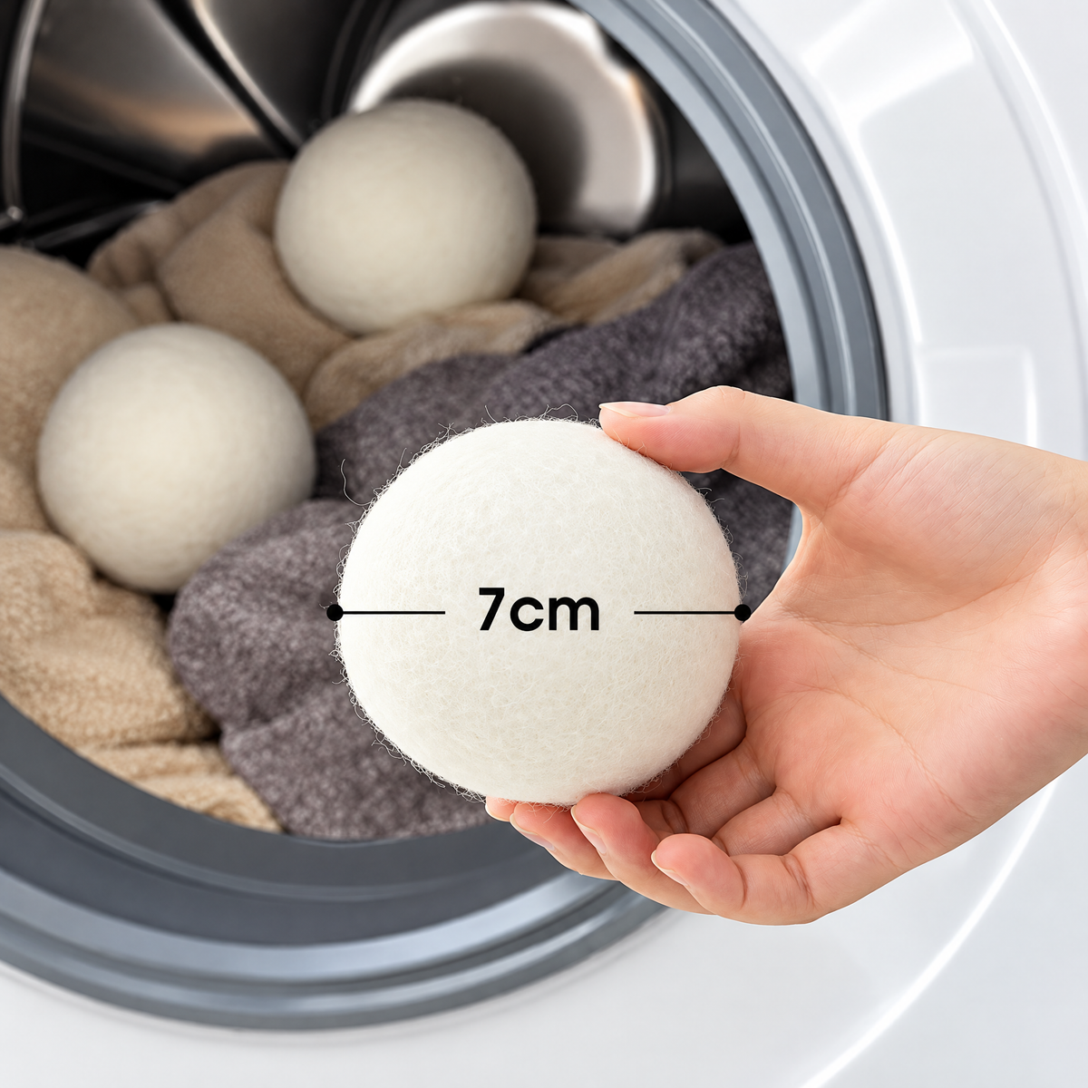 NzorKvil Reusable Dryer Balls – Laundry Fluffing Balls for Clothes, Towels & Bedding