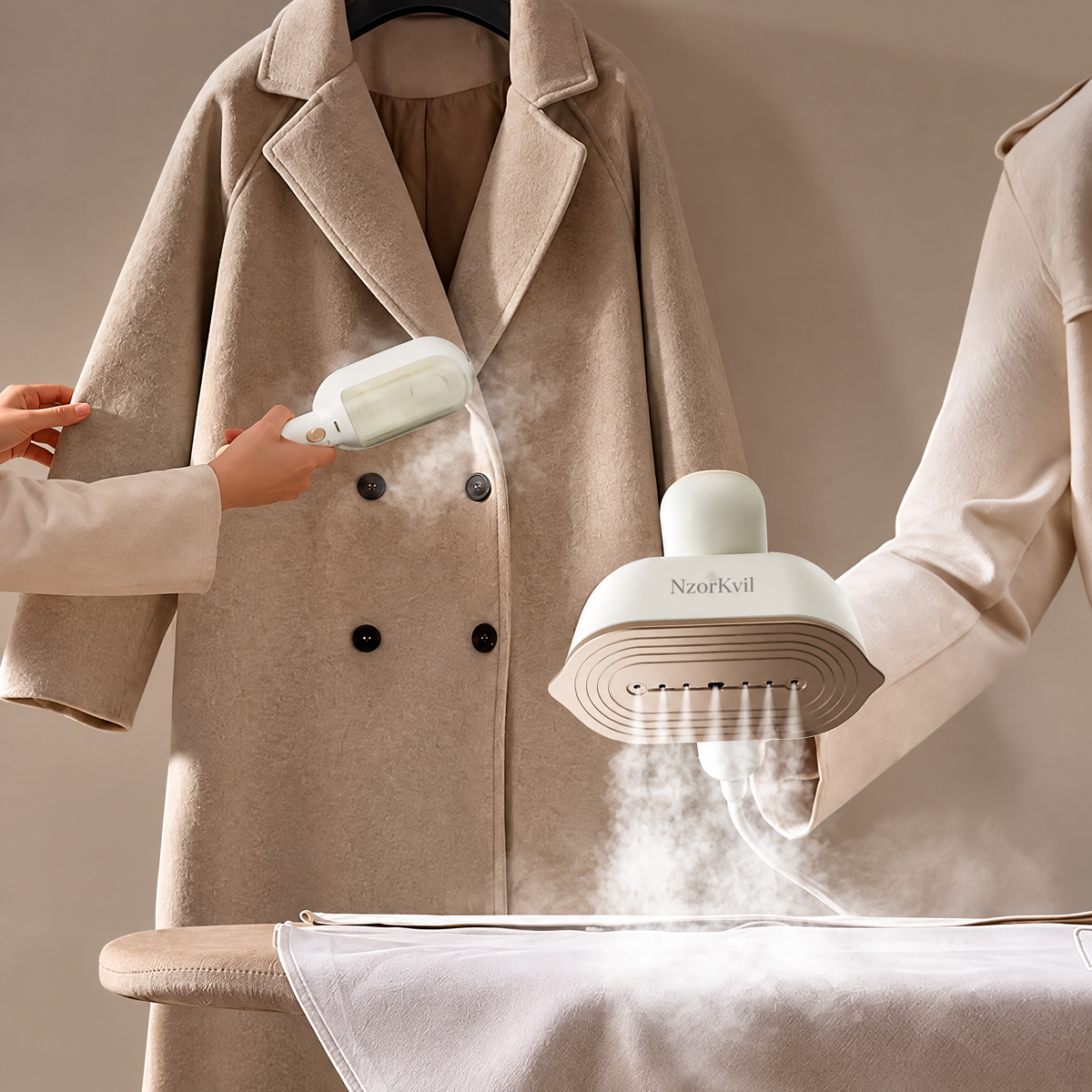 NzorKvil Handheld Clothes Steamer – Portable Garment & Fabric Steamer for Wrinkle Touch-Ups