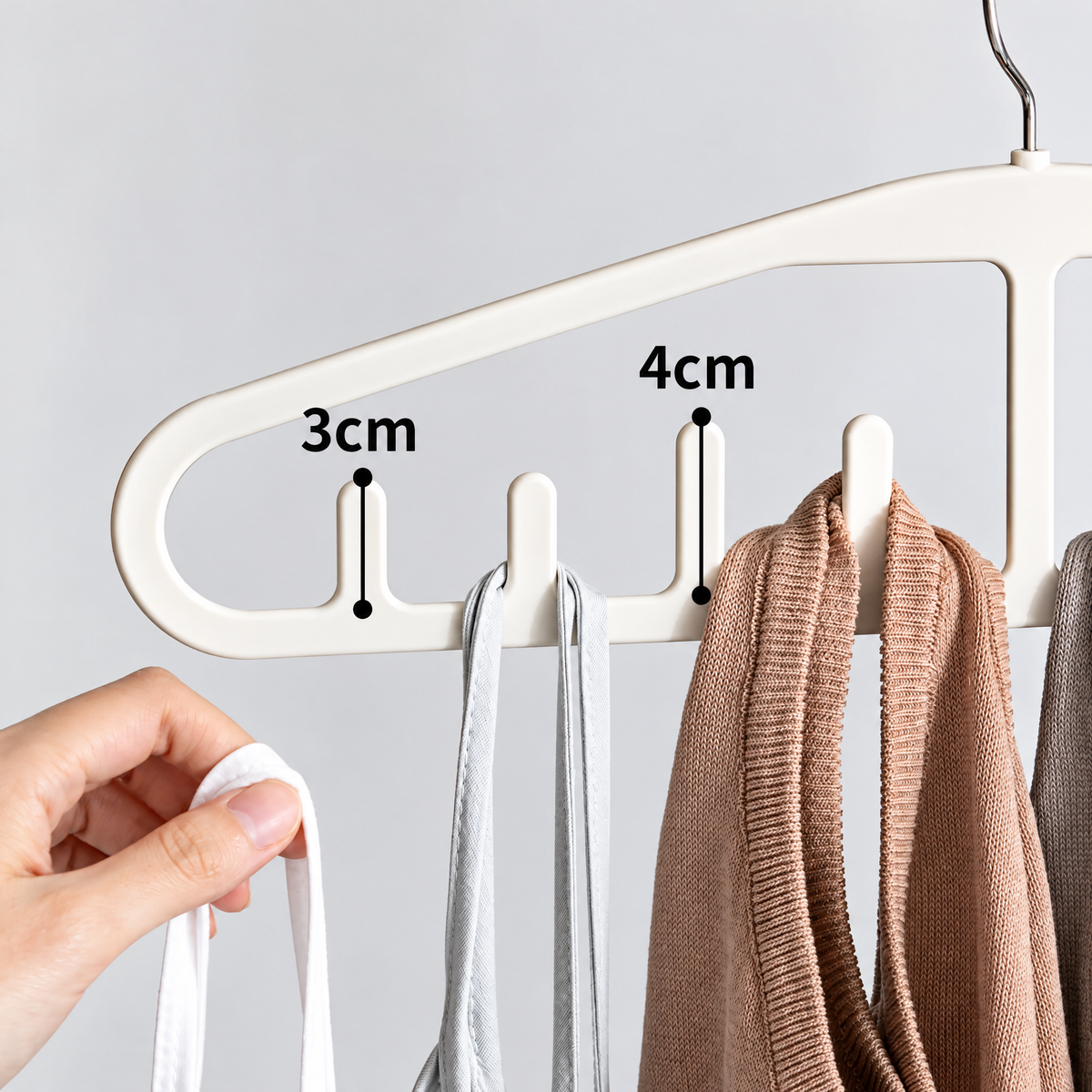NzorKvil Multi-Hook Tank Top & Bra Hanger – Space-Saving Closet Organizer for Camisoles, Scarves & Belts